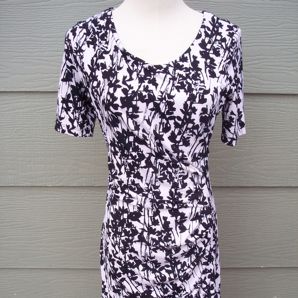 HM H&M Women Sheath Dress Sz S Stretch Knit Black